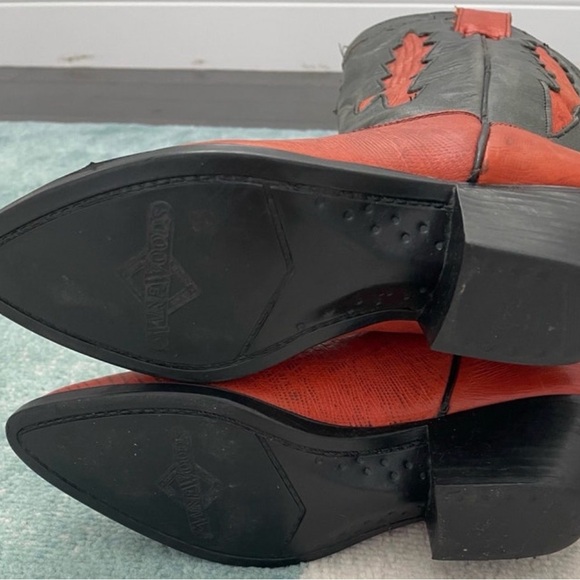 Maine Woods Kids Cowboy Boots - Red and Gray - Picture 7 of 7